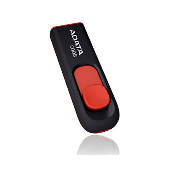 Memoria Flash Adata C008 64gb Usb 2.0 Negro/rojo (ac008-64g-rkd), Adata