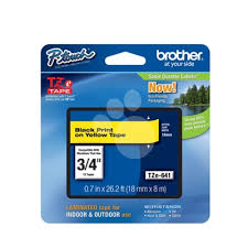 Cinta Brother Tze641 Negro Sobre Amarillo Laminada 1.8 Cm X 8 M De Lar, Brother