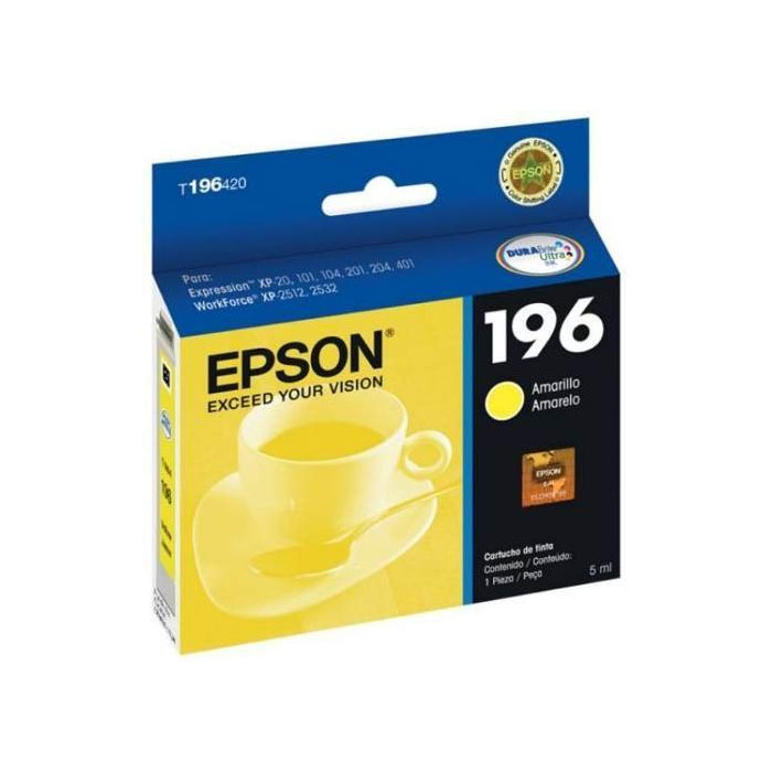 Cartucho Epson T196 Amarillo Para Xp-401 411 7ml T196420-al, Epson