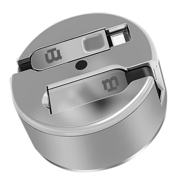 Cable Blackpcs (ca-retractil) V8/c Plata 1m Plastico 2.1a (casmcpr-3), Gadgets