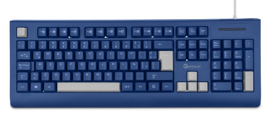 Teclado Getttech Alambrico Azul Membrana Ggk-esmwr-02-bl, Getttech