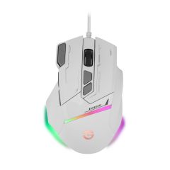Mouse Gamer Getttech Inalambrico/cableado Blanco Rgb 6400 Dpi Ergonomico 1000hz 7 Botones (ggm-rgbtr-01-wh), Getttech