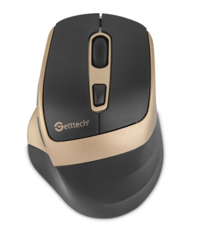 Mouse Inalambrico Getttech 6d De Oficina (negro/oro) Ggm-stdbw-01-gd, Getttech