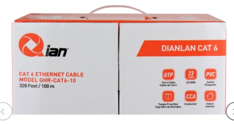 Bobina Qian 100mts /utp Cat6 / Interior/ Azul/ 23 Awg / Qhr-cat6-10, Qian