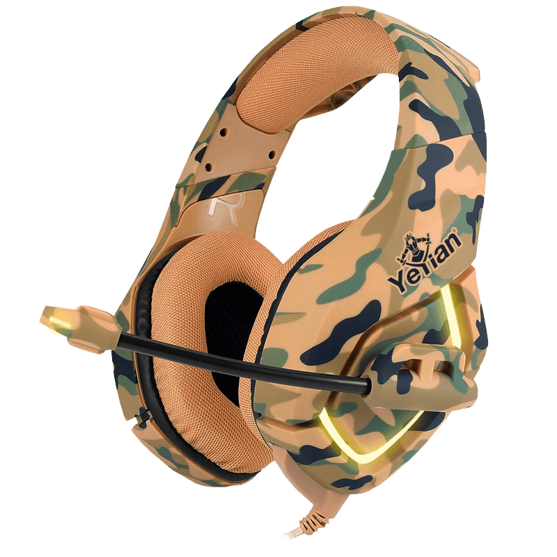 Diadema Headset Yeyian Ydf-33401d Force Military Desierto Serie 3000 Gamer Led, Usb 3.5 C/mic, Yeyian