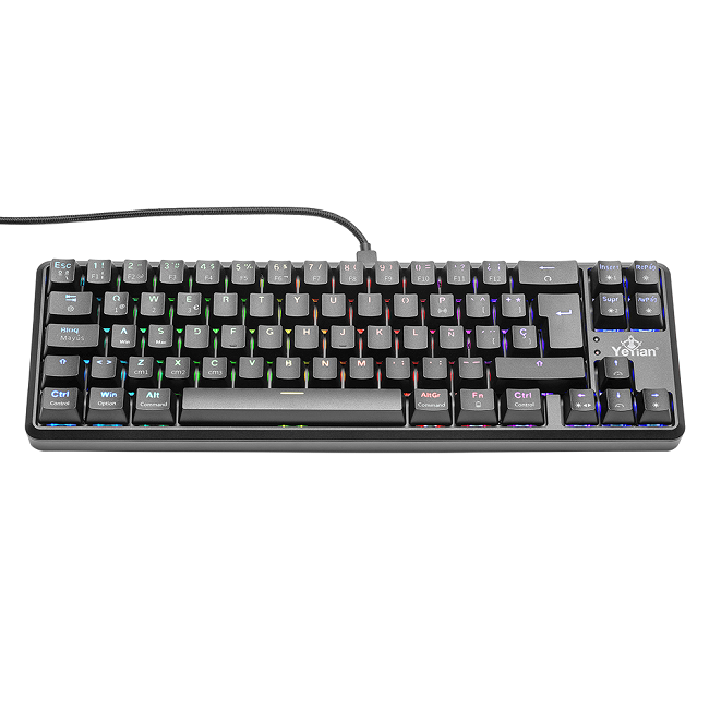Teclado Gamer Yeyian Ytm-28210b Akil S3500 Mecanic Switch Azul Rgb/bt, Yeyian
